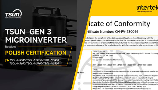Gen 3 Series Microinverters from TSUN Get the Polish Certificate, Adding Another Important Step